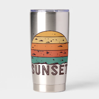 Gourde Isotherme Mug graphique Retro Sunset Horizon