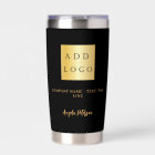 Nom du logo de l'entreprise signature or noir