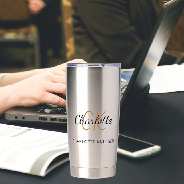 Gourde Isotherme Nom initial du monogramme simple (Créateur téléchargé)