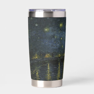 Gourde Isotherme Nuit étoilée sur le Rhône, peinture à l'huile Van 