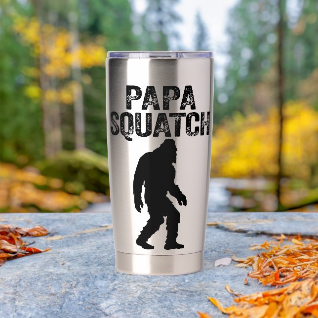 Gourde Isotherme Papa Squatch Funny Bigfoot - Father's Day Gift (En extérieur (pivoté))