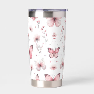 Gourde Isotherme Papillons roses 