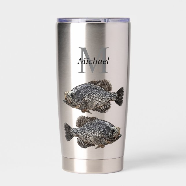 Gourde Isotherme Pêcheur à la mercerie personnalisée Monogramme Poi (Extérieur)