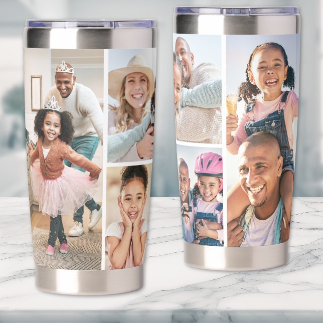 Gourde Isotherme Photo Collage Simple Elegant Picture (Photo Collage Simple Elegant Picture Insulated Tumbler)