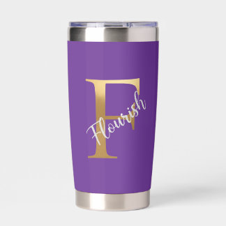 Gourde Isotherme Purple F, Flourish Travel Tumbler