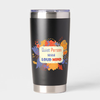 Gourde Isotherme Quiet Person With Loud Mind blue yellow