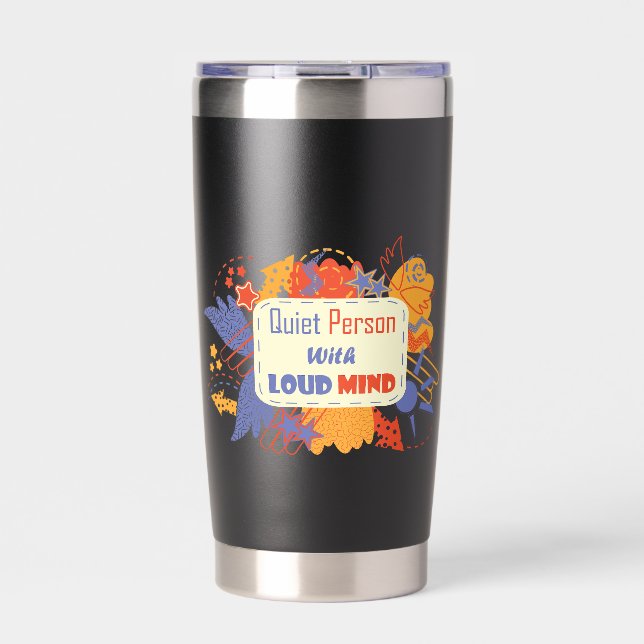 Gourde Isotherme Quiet Person With Loud Mind blue yellow (Extérieur)