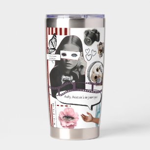 Gourde Isotherme Retro Grunge Coquette Aesthetic Photo Collage