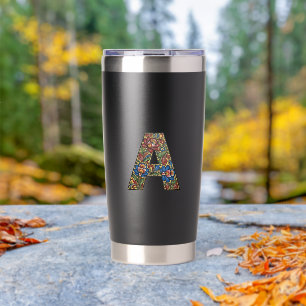 Gourde Isotherme Rosemaling norvégien Norvège initiale A Tumbler