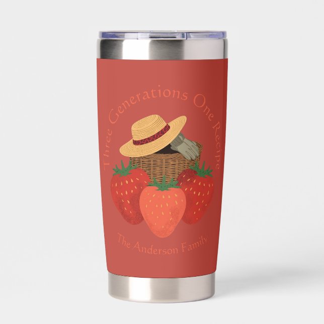 Gourde Isotherme Rustic Red Strawberry Patch Family Recipe Tumbler (Extérieur)