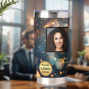 Gourde Isotherme Sparkles Custom Logo Photo Business