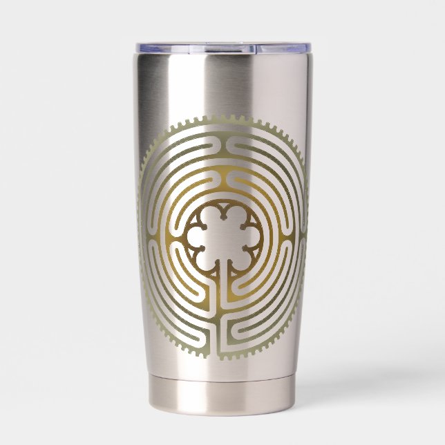 Gourde Isotherme Symbole de géométrie sacrée - Chartres Labyrinthe  (Extérieur)
