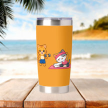 Tasse isotherme avec couple de chats pour la salle