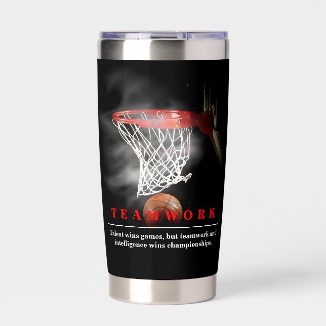 Gourde Isotherme Teamwork Basketball Motivational Inspirational (Extérieur)