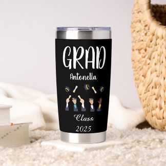 Gourde Isotherme Thermos gradué noir et blanc