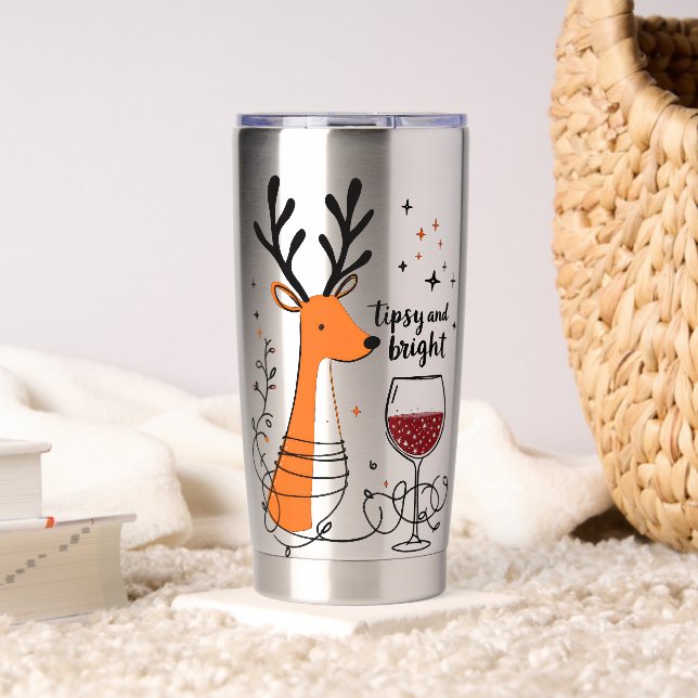 Gourde Isotherme Tipsy and Bright Reindeer  (Salon (pivotée))