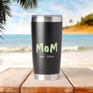 Gourde Isotherme Tumbler de la fête des Mères Typographie Mom Estab