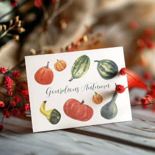 Gourdeous Autumn Party Colourful Pumpkins Holiday Postcard