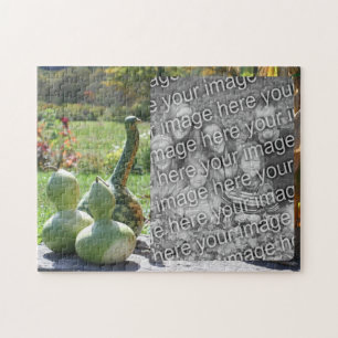 Gourds And Pumpkins Fall Add Your Photo Jigsaw Puzzle