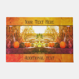 Gourds And Pumpkins Farm Stand Personalized Doormat