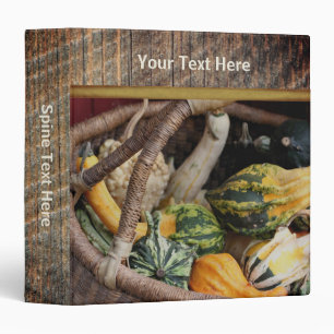 Gourds In Wicker Basket Fall Personalized Binder