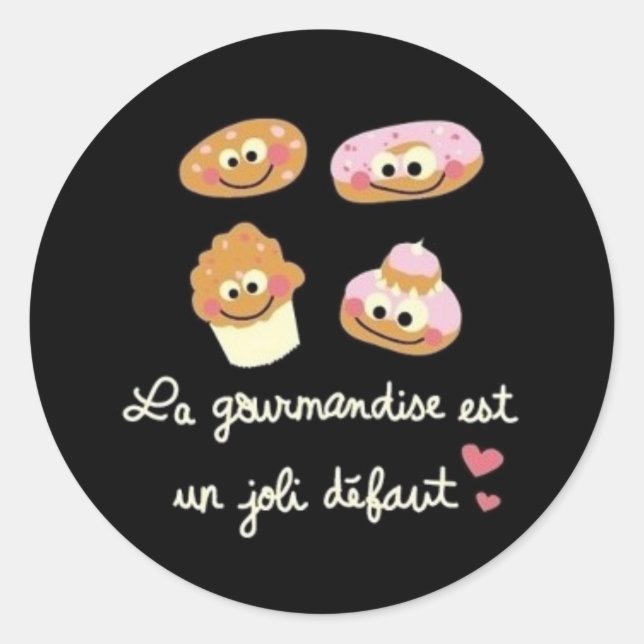 Gourmandise Classic Round Sticker (Front)