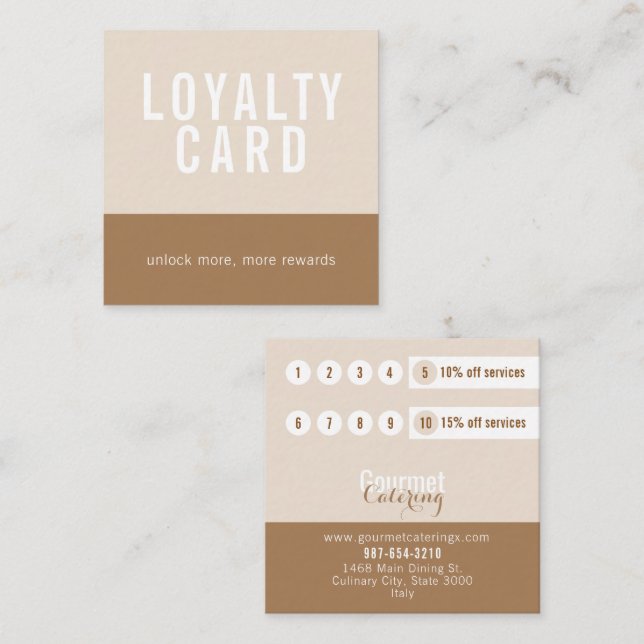 Gourmet Catering Square Loyalty Card (Front/Back)