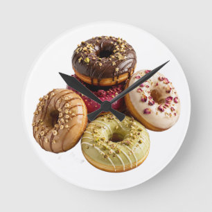 Gourmet Doughnuts Kitchen Wall Clock   Colourful B