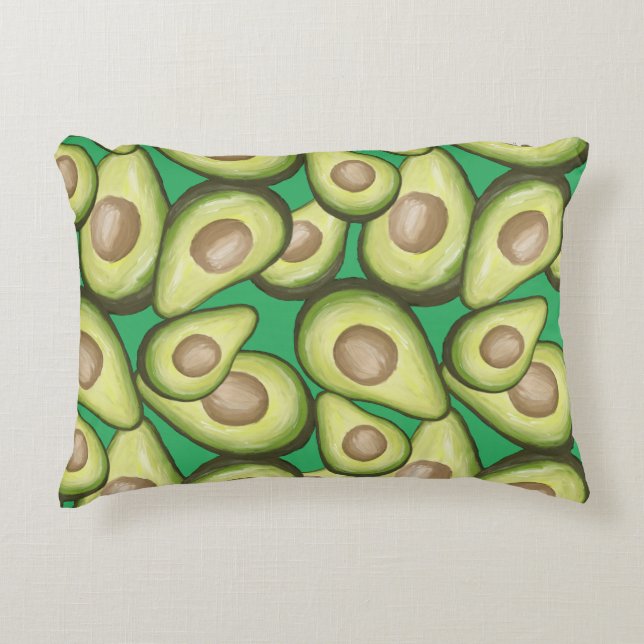 Gourmet Fresh Cut Vegan Avacados Accent Pillow (Front)
