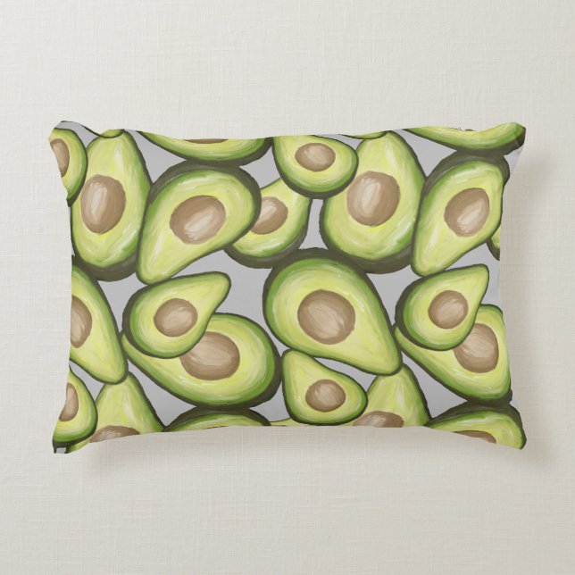 Gourmet Fresh Cut Vegan Avacados Accent Pillow (Front)