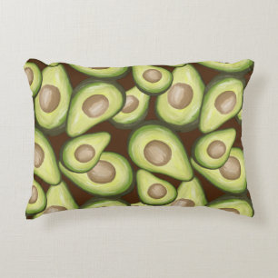 Gourmet Fresh Cut Vegan Avacados Accent Pillow