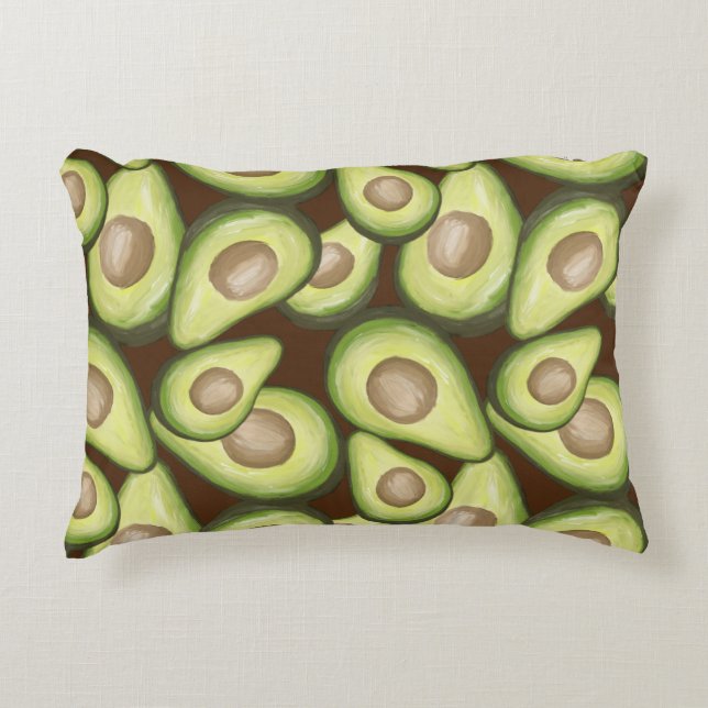 Gourmet Fresh Cut Vegan Avacados Accent Pillow (Front)