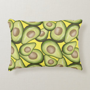 Gourmet Fresh Cut Vegan Avacados Accent Pillow
