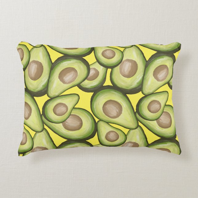 Gourmet Fresh Cut Vegan Avacados Accent Pillow (Front)