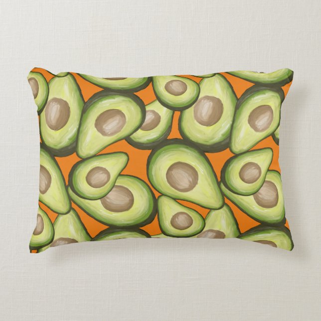 Gourmet Fresh Cut Vegan Avacados Accent Pillow (Front)