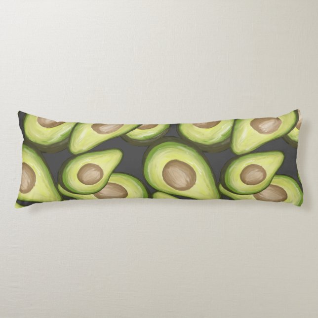 Gourmet Fresh Cut Vegan Avacados Body Pillow (Front)