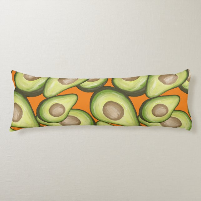 Gourmet Fresh Cut Vegan Avacados Body Pillow (Front)