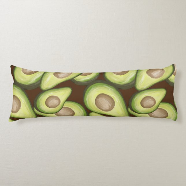 Gourmet Fresh Cut Vegan Avacados Body Pillow (Front)