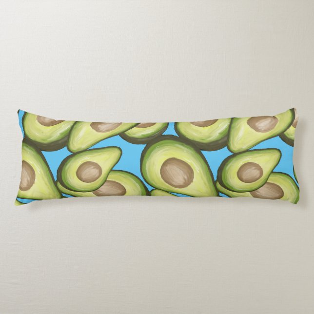 Gourmet Fresh Cut Vegan Avacados Body Pillow (Front)