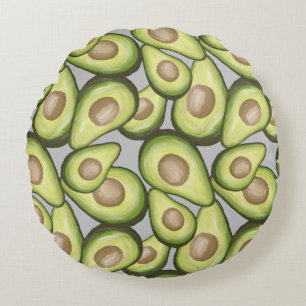 Gourmet Fresh Cut Vegan Avacados Round Pillow