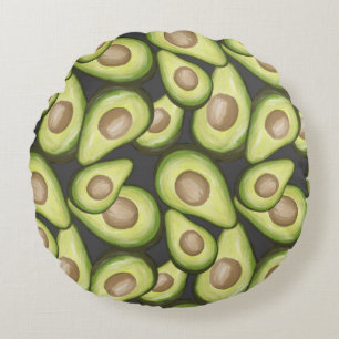 Gourmet Fresh Cut Vegan Avacados Round Pillow