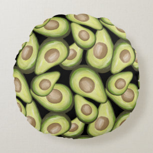 Gourmet Fresh Cut Vegan Avacados Round Pillow