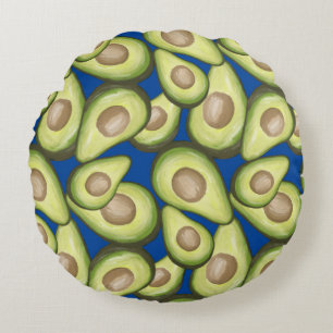 Gourmet Fresh Cut Vegan Avacados Round Pillow