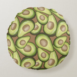 Gourmet Fresh Cut Vegan Avacados Round Pillow