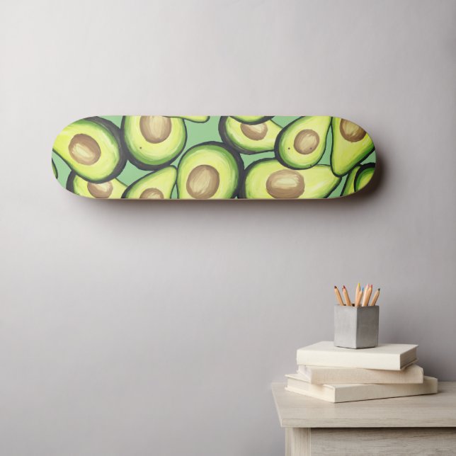 Gourmet Fresh Cut Vegan Avacados  Skateboard (Wall Art (Horz))