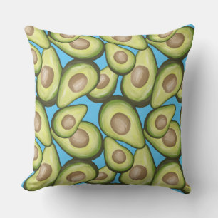 Gourmet Fresh Cut Vegan Avacados Throw Pillow