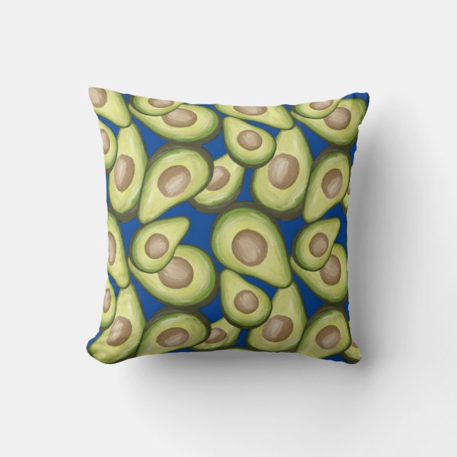 Gourmet Fresh Cut Vegan Avacados Throw Pillow (Front)