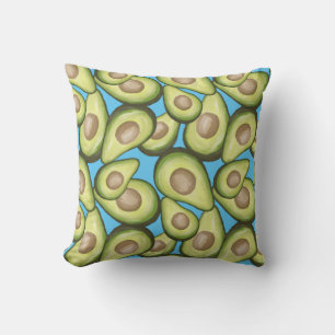 Gourmet Fresh Cut Vegan Avacados Throw Pillow