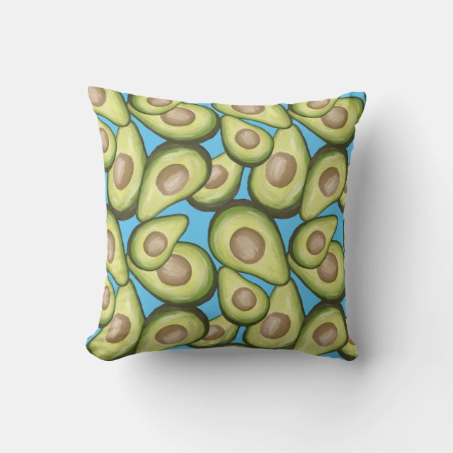 Gourmet Fresh Cut Vegan Avacados Throw Pillow (Front)