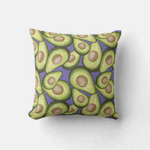 Gourmet Fresh Cut Vegan Avacados Throw Pillow